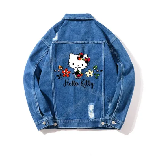 Hello Kitty Kuromi Print Denim Jacket