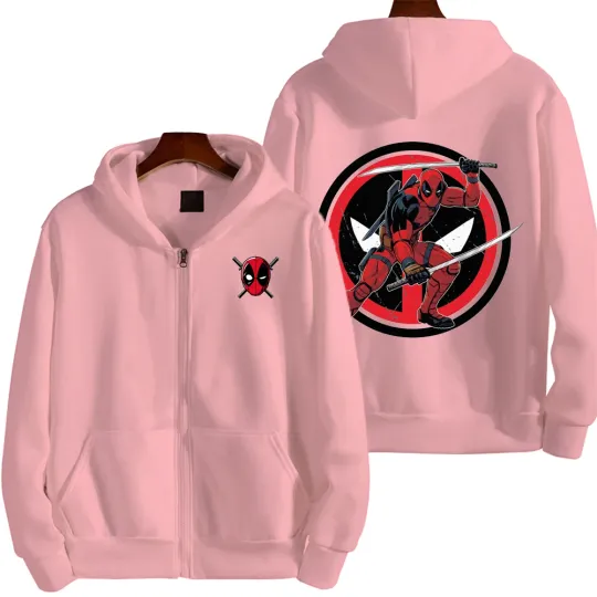 Deadpool Marvel Spring and Autumn New Men's Zipper Hoodie