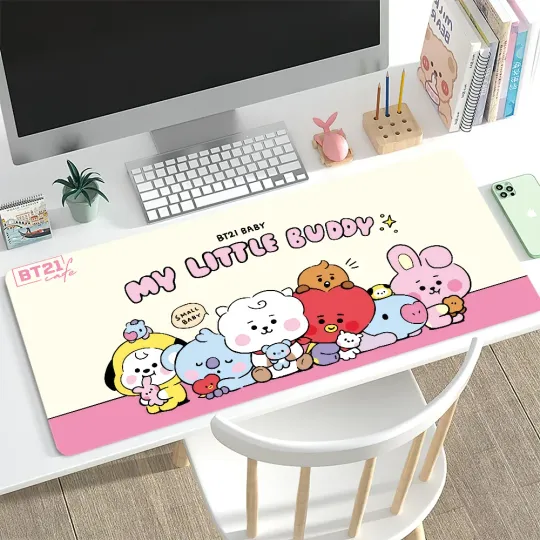 Cute Cartoon Rubber Large Desk Mat Keyboard B-BT21 PC Non-slip