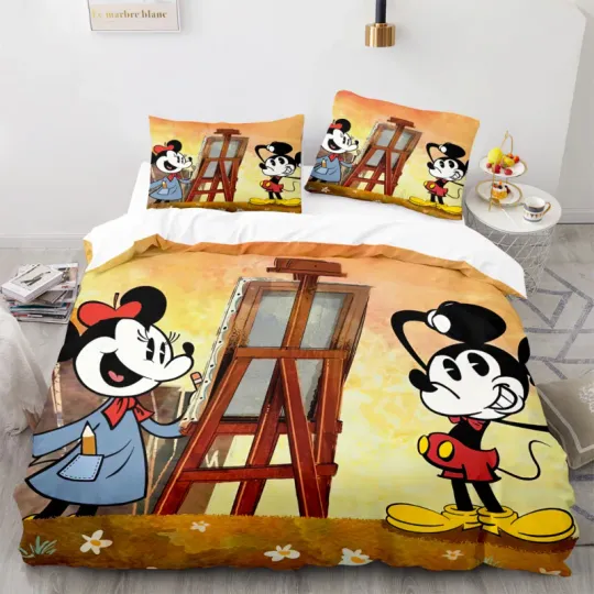 Cartoon Disney Bedding Set, Mickey Mouse Minnie Mouse Bedding Sets, Birthday Gifts