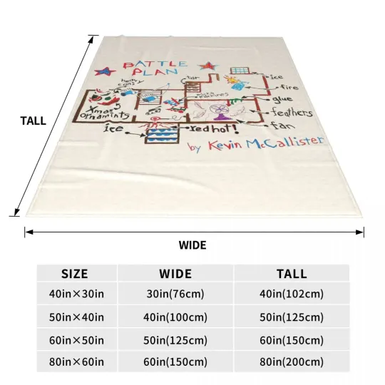 Home Alone Movie Battle Plan Blanket Fleece All Season Multi-function Ultra-Soft Throw Blankets for Sofa Car Bedspread