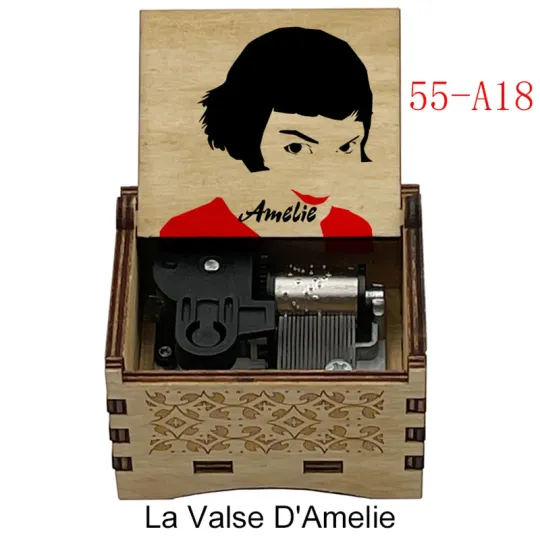 La Valse D'Amelie Wooden Music Box Hand Crank Musical Gift for Birthday and Anniversary