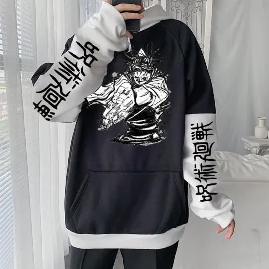 Anime Jujutsu Satoru Choso Yuji Itadori Manga Hoodies Sweatshirts Women Harajuku Cartoon Clothing Winter Warm Hoodies