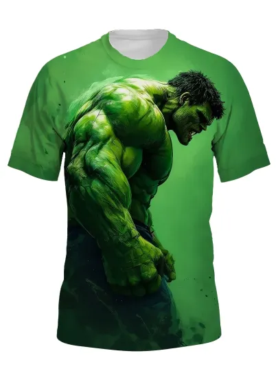Men Marvel Hulk Graphic T-Shirt Superhero Anime Tee Marvel T Shirt