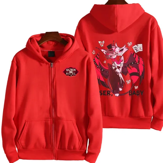 Hazbin Hotel Men Zip Up Hoodie