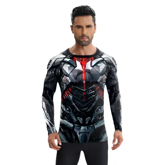 Spider Comics Shirt Men Superhero Armor 3D Printed Clothing Long Sleeve Tops Quick Drying Elastic Sport Compression Shirt
