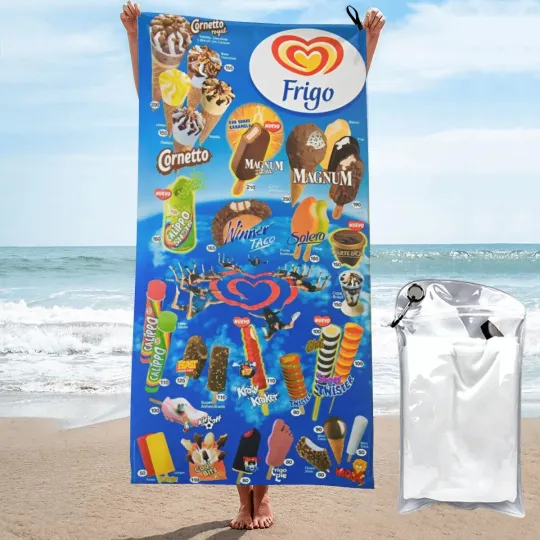 Classic Ice Cream Print Beach Towel Summer New Arrival Microfiber Pool Bath Towel
