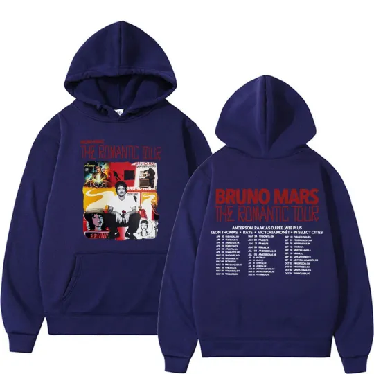 Rapper Bruno Mars Romantic Tour 2026 Concert Hoodies