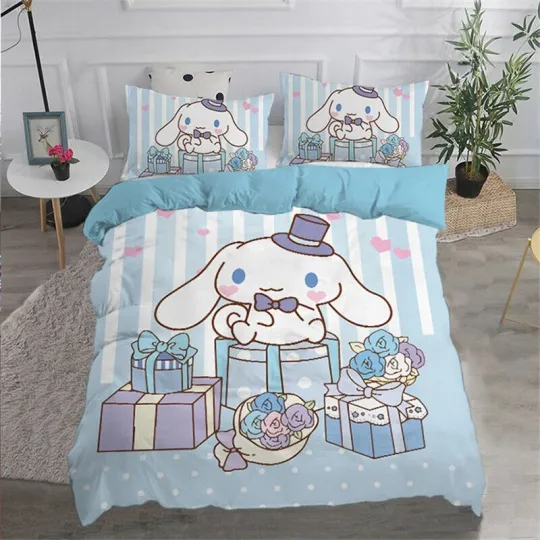 Cinnamoroll Sanrio Cartoon Bedding Set, Home Decor, Child Gift for Soft Comfortable Bedding Bedroom
