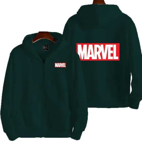 Marvel Logo Spring and Autumn New Men's Zipper Hoodie