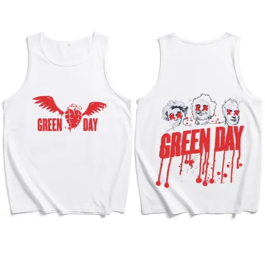 Green Day Saviors World Tour 2024 Tank Tops