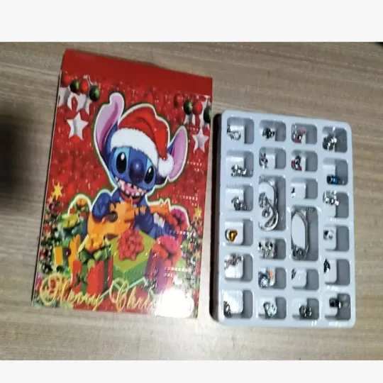 Christmas Advent Calendar Blind Box Mickey Stitch Bracelets 24 Days Xmas Countdown Calendar Diy Jewelry Christmas Gifts