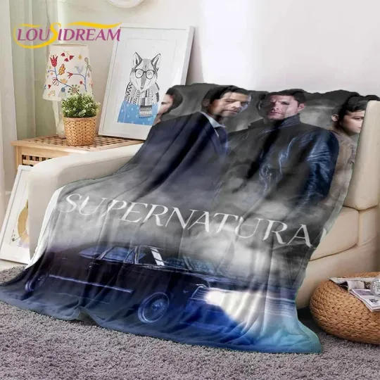 SPN Latest Supernatural Dean Sam Soft Flannel Blankets,Throw Blanket Comfortable Blanket for Picnic Beds Sofa Home Bedroom Gift