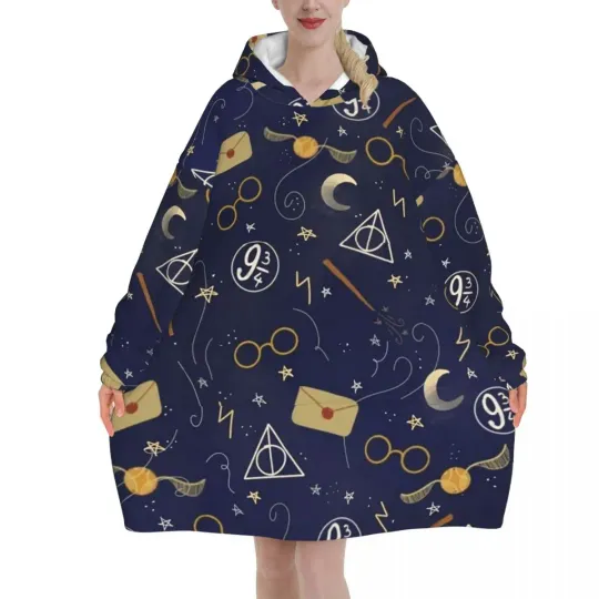 Oversized Harry Potter Magic School Wearable Blanket Winter Hoodie
