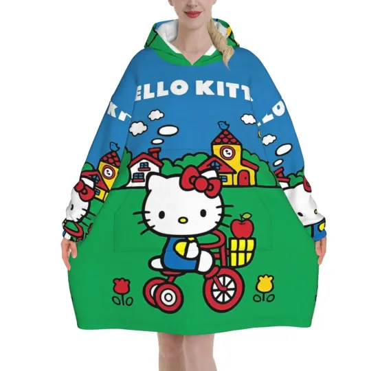 Hello Kitty Cartoon Blanket Hoodie