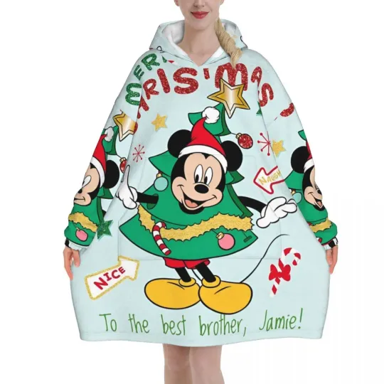 Mickey Mouse Cartoon Blanket Hoodie Oversized