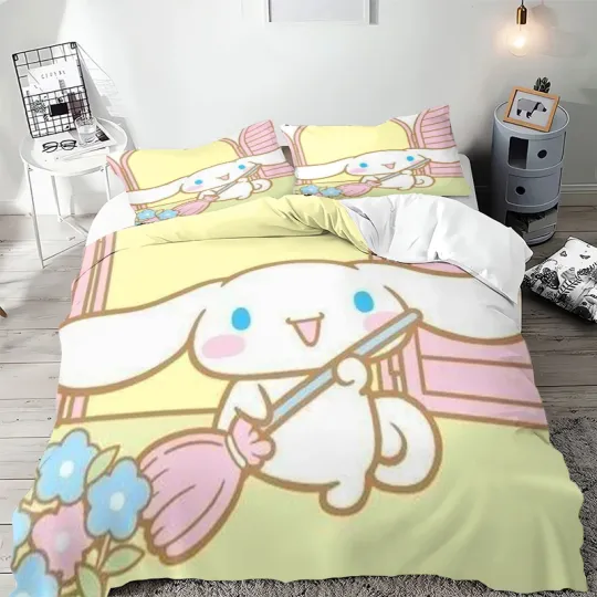 Cinnamoroll Sanrio Cartoon Bedding Set, Home Decor, Child Gift for Soft Comfortable Bedding Bedroom