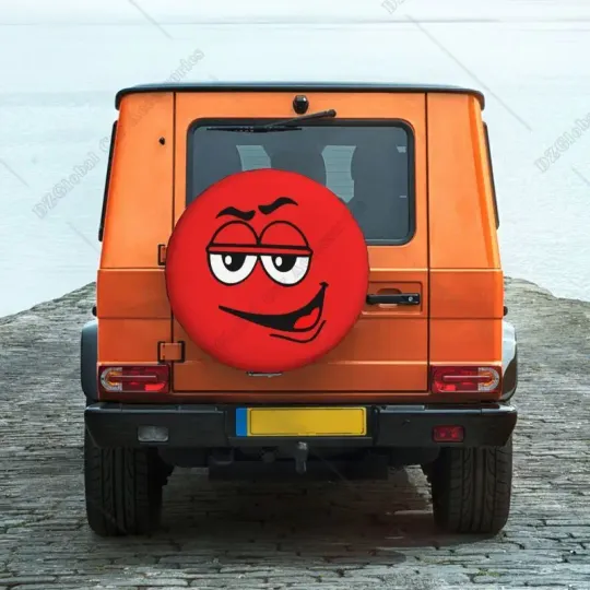 Cartoon Chocolate Red Candy Face Tire Cover 4WD 4x4 RV Spare Wheel Protector for Jeep Toyota Mitsubishi