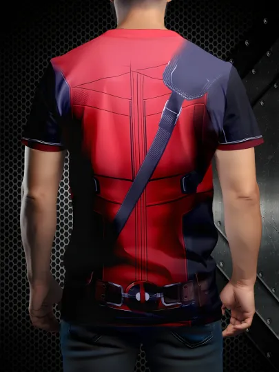Marvel Men 3D Print Mecha Warrior T-Shirt Deadpool Tee Superhero T shirt