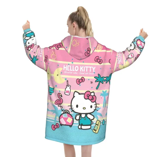 Kawaii Hello Kitty Oversized Blanket Hoodie