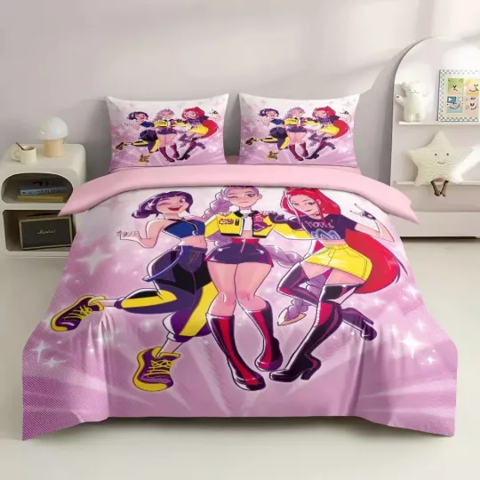 Huntrix Kpop Demon Hunter Bedding Set