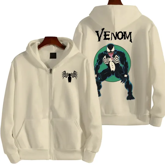 Marvel Venom Spring and Autumn New Men's Zipper Hoodie