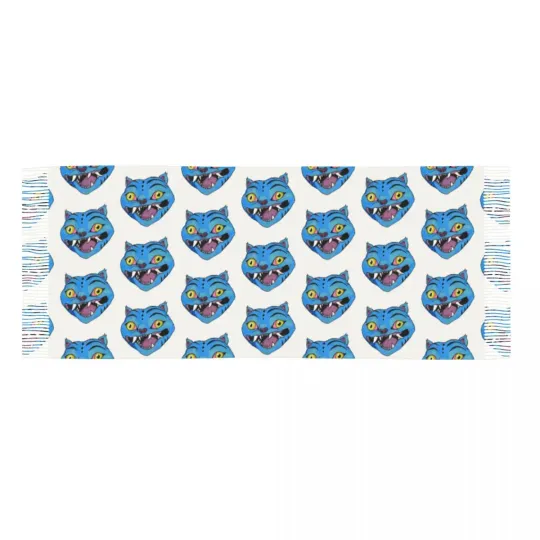 Kpop Demon Hunters Derpy The Tiger Scarf for Women Winter Warm Pashmina Shawls and Wrap Long Scarves with Tassel for Ladies