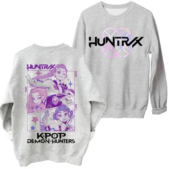 Anime K-Pop Demon Hunters Oversized Round Neck Sweatshirt