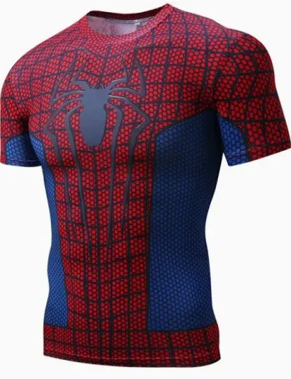 Men's Shirt Sleeve Sport 3D Shirt boys Superhero Captain America Compression Quick Dry Men's Running T-shirt Fitness