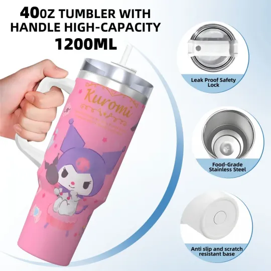 Sanrio Kuromi Kawaii Tumblers 40 oz With Handle | Christmas Gift