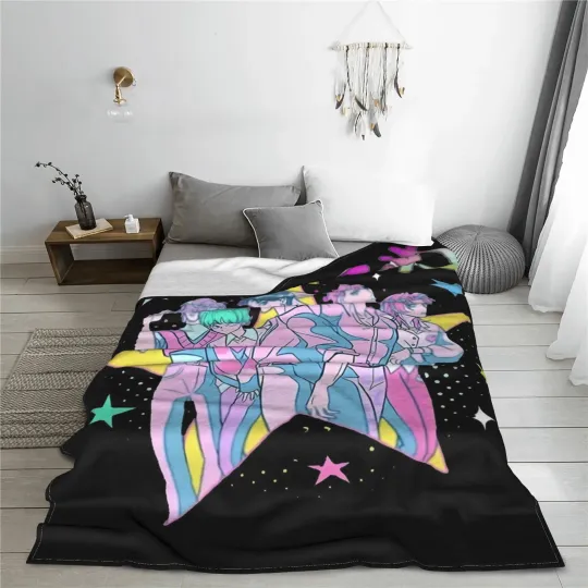 Saja Boys Neon Star Demon Hunters Fleece Blanket