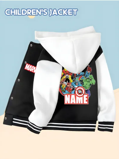 Marvel Boys Baseball Jacket - Marvel Hero Collection Print