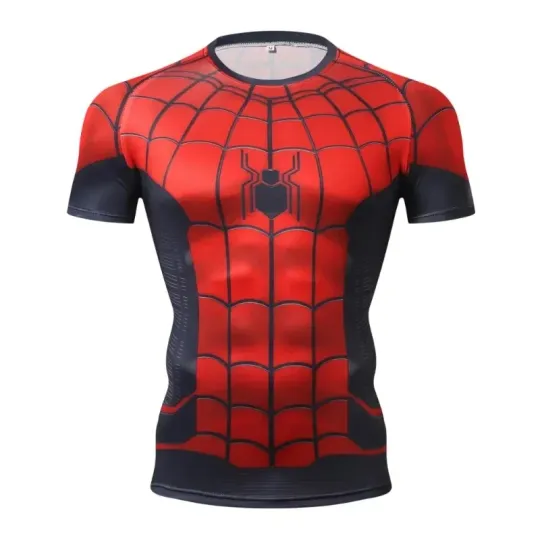 Men's Compression Shirts Superhero Longs Sleeve Workout Gym T-Shirt Running Tops Cool Dry Sports Base Layer Athletic Undershirts