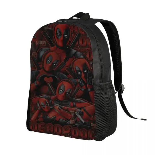 Deadpool 3D Printing Backpack for Boys and Girls, College School Travel Bag