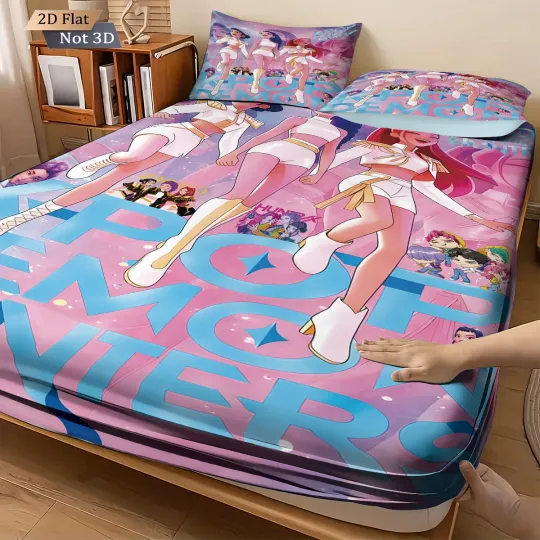 K-Pop Demon Hunters Bedding Set, Multi-Size, Soft Bed Cover for Bedroom
