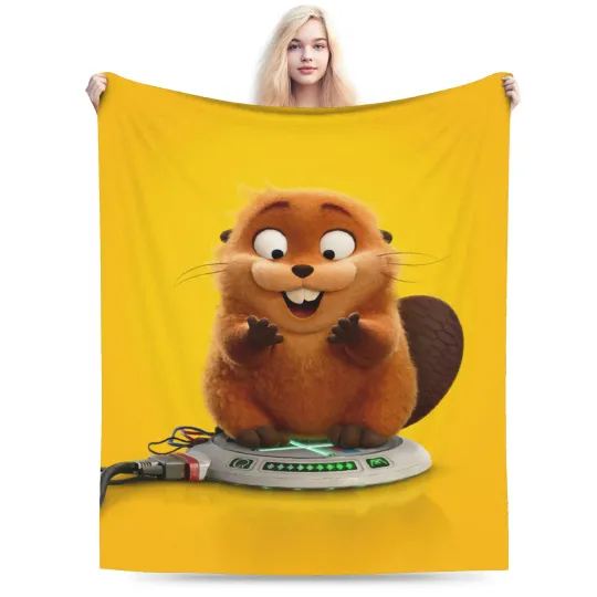 Hoppers Cartoon Movie 2026 Fleece Blanket, Disney Cartoon Movie Blanket For Kids