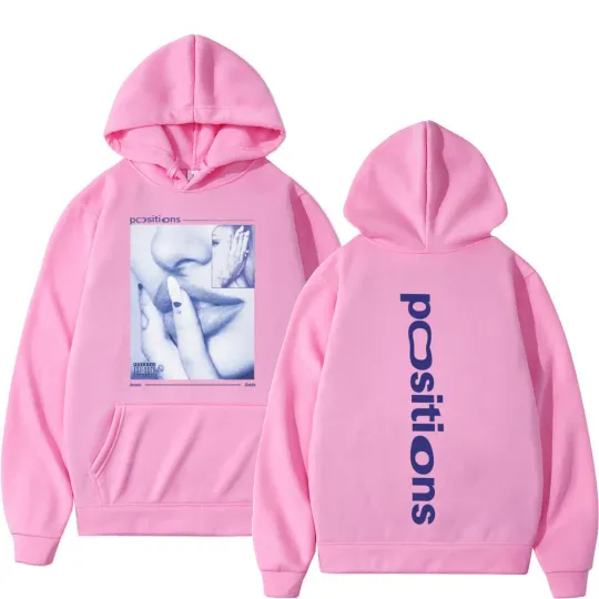 Ariana Positions Album Retro Graphichoodie Men Women Aesthetic Trendy Pullover Long-sleeved Oversized Casual Sweatshirt
