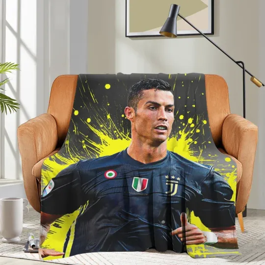 Custom Blanket Sofa Ronaldo CR7 Bed Camping Nap Fluffy Soft Blankets for Winter Warm King Size Microfiber Bedding
