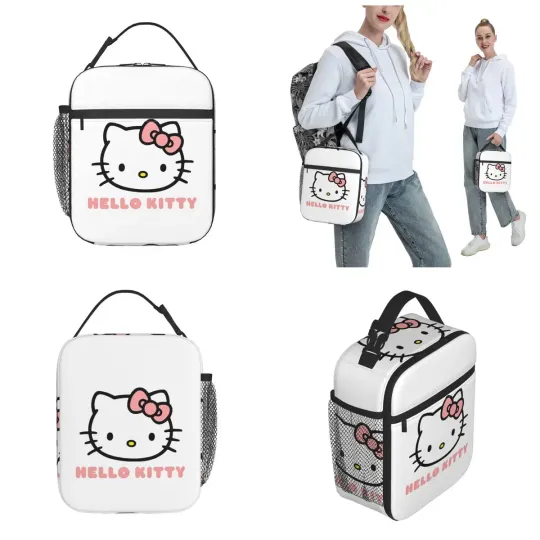 Cute Hello Kitty Logo Insulated Lunch Bag