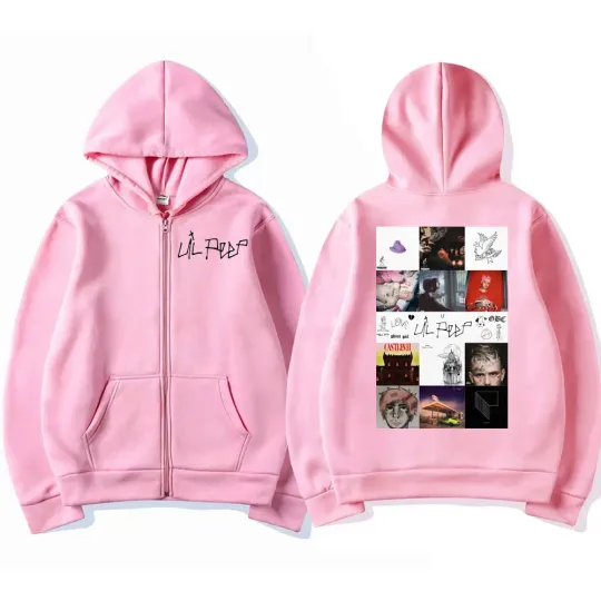Rapper Lil Peep Music Album Cover Graphic Zipper Hoodie