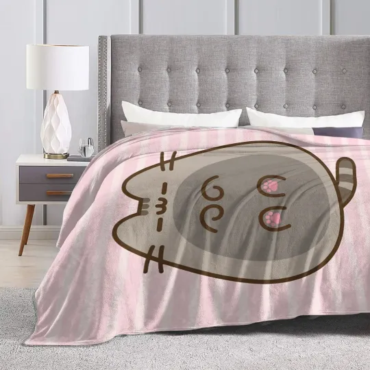 Child Camping Throw Blanket Pusheens Cat