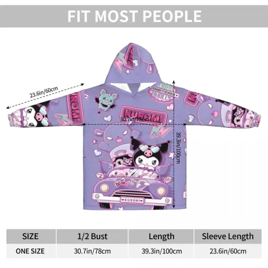 Funny Kuromi Blanket Hoodie