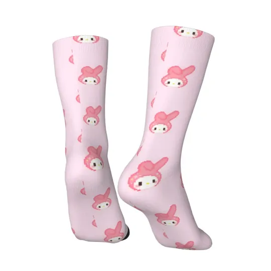 1 Pair My Melody Sock for Men Hip Hop Harajuku Sanrio Happy Quality Pattern Printed Boys Crew Sock Casual Gift