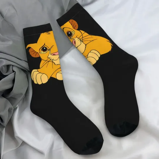 Adults Men Socks Cute Simba Face Lion King Stockings