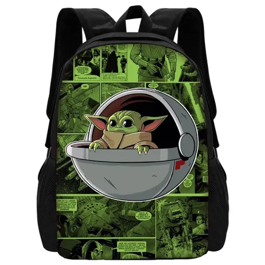 Child School Cartoon Mandalorian Star Wars Backpack