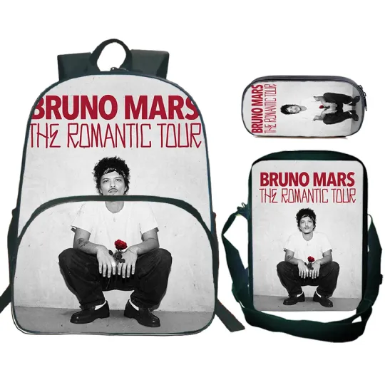The Romantic Tour Brunis Mars Backpack Set With School Bag Lunch Bag and Pencil Case, Back to School Gift