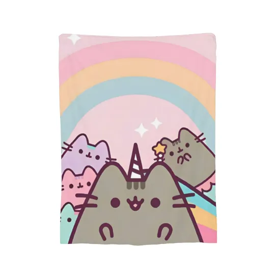 Pusheens Cartoon Cats Merch Throw Blanket