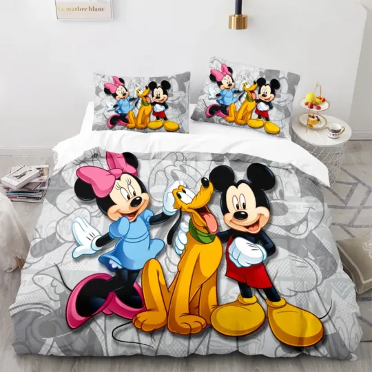 Cartoon Disney Bedding Set, Mickey Mouse Minnie Mouse Bedding Sets, Birthday Gifts