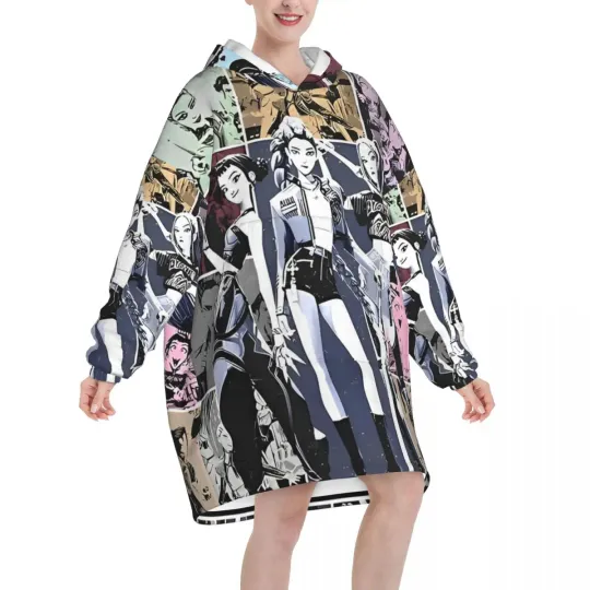 Huntrix Girl Kpop Demo Demon Hunters Blanket Hoodie