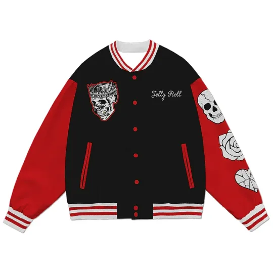 Jelly Roll Skull Baseball Jacket